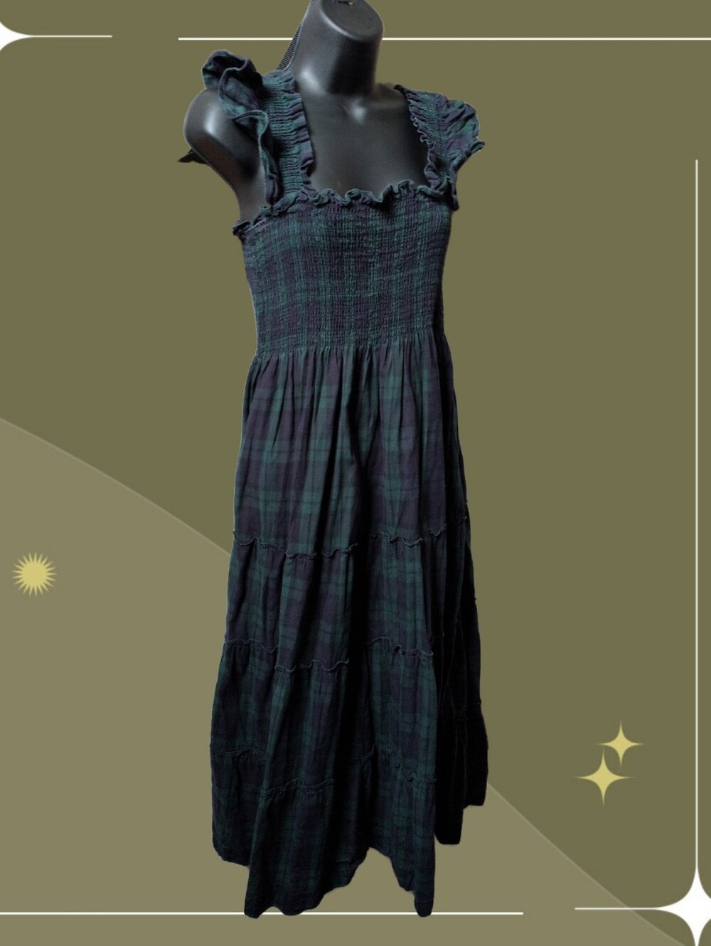 ✨ Hill House Ellie Blackwatch Tartan Plaid Dress Size M